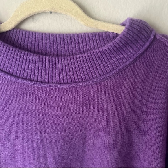 Free People Kora Cashmere Crew Sweater Purple Small Quiet Luxury - Picture 6 of 10